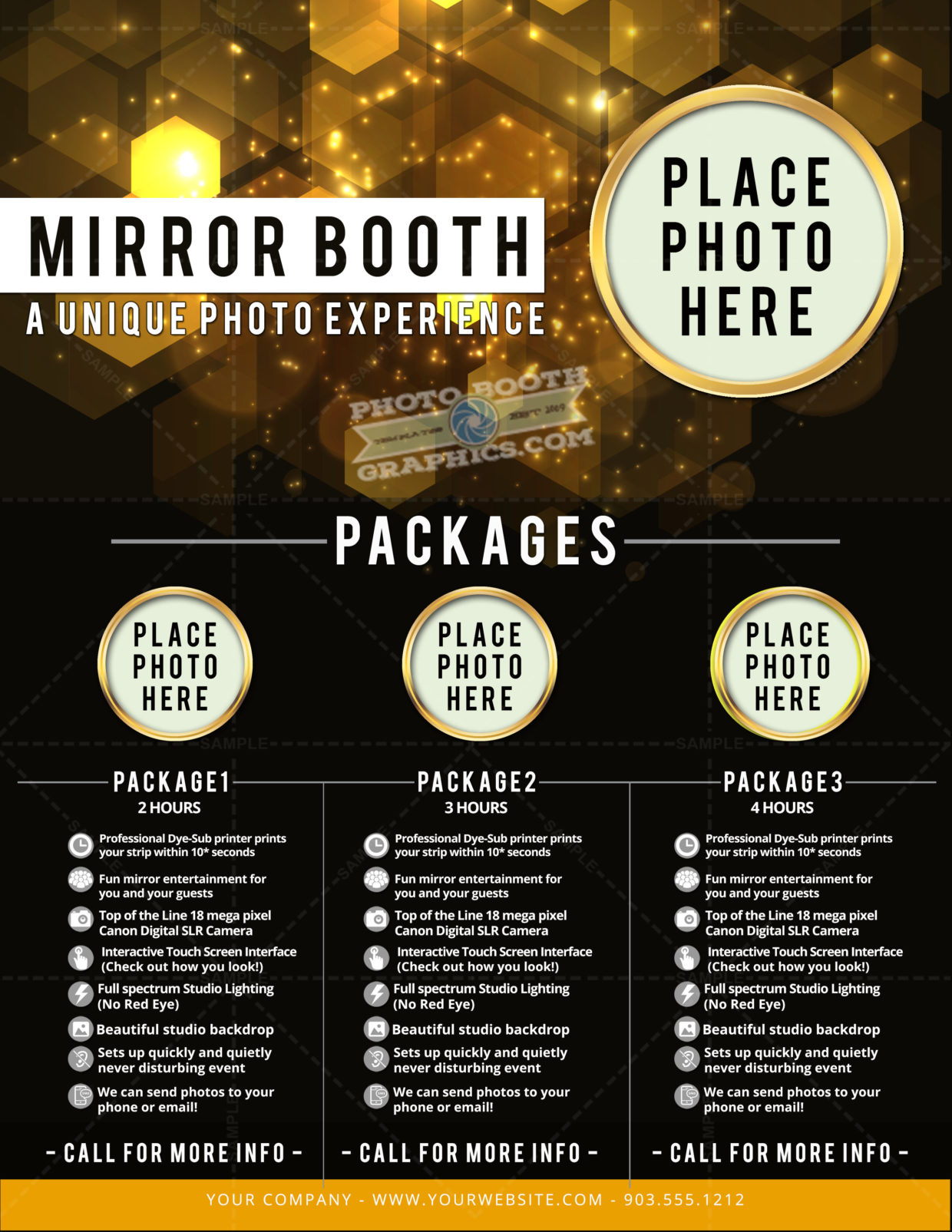 Black and Gold Abstract Modern Package Sheet Flyer Photo Booth Graphics