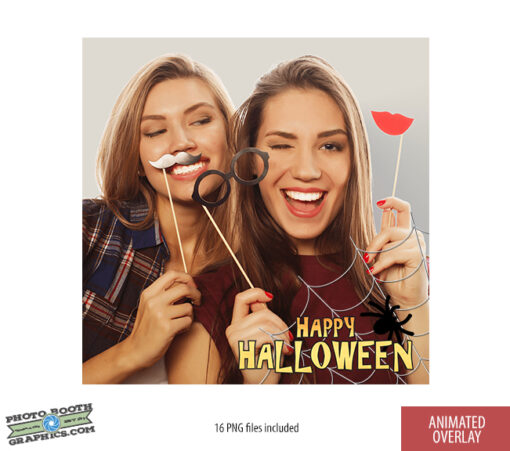 Happy Halloween - Spider Web - Animated Overlay - PNG Seq